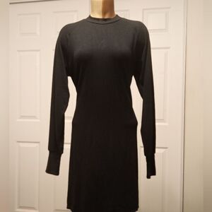 Steve Madden Sweater Knit Black Dress with Belt Ties. New Sz M